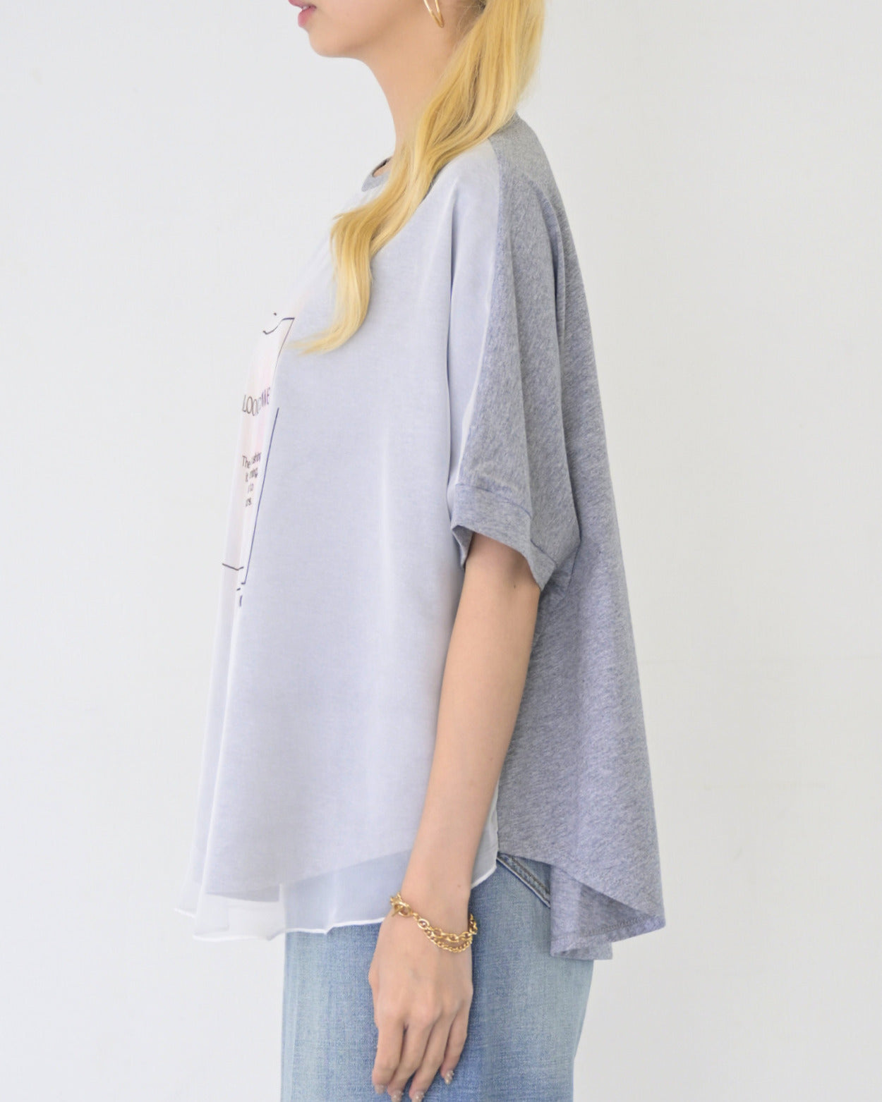 シフォン重ねプルオーバー
