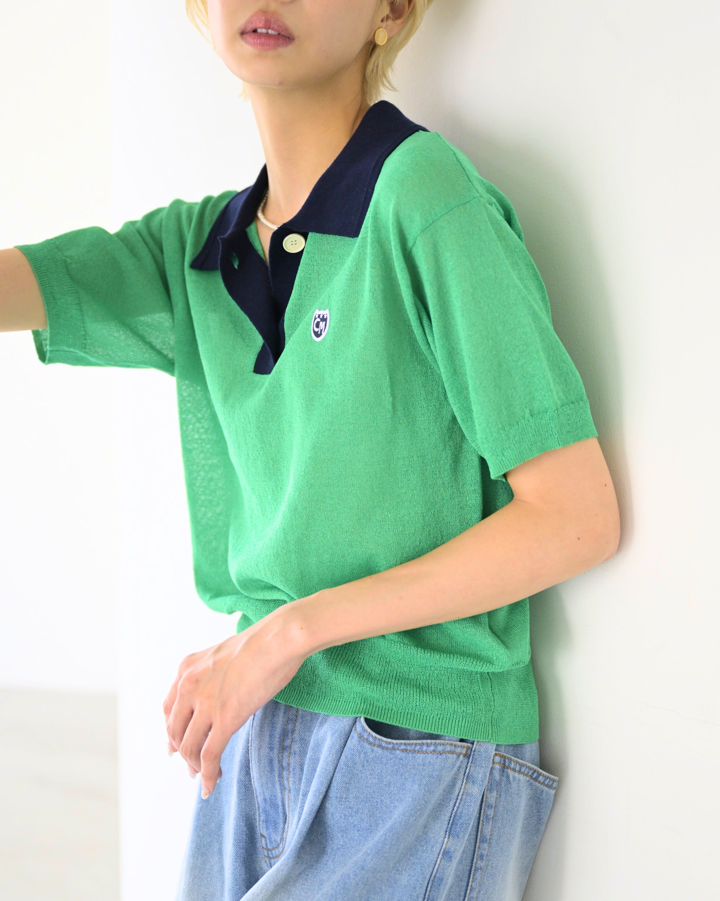 和紙ニットポロ